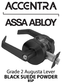 ASSA ABLOY Accentra Grade 2 Augusta Lever Black Suede Power BSP