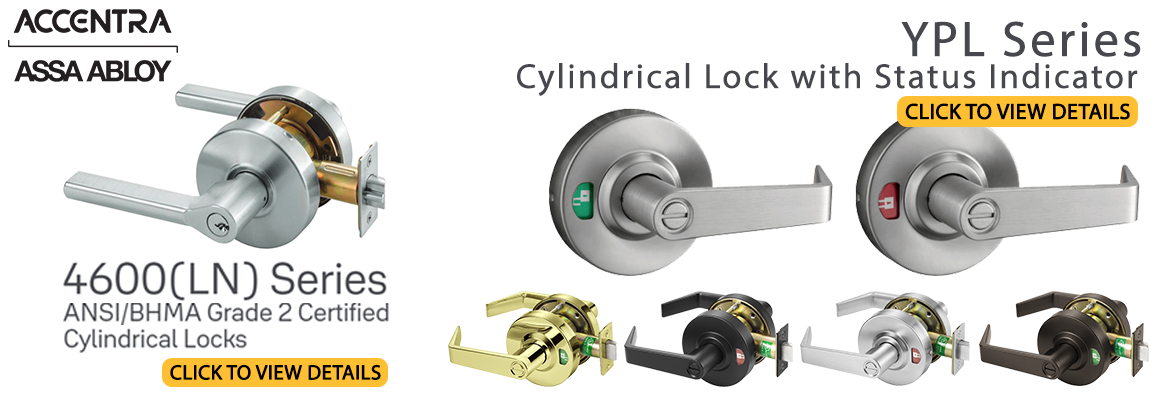 Yale logo, YPL Series Cylindrical Locks with Status Indicator, 4600(LN) Series Cylindrical Locks, click to view details