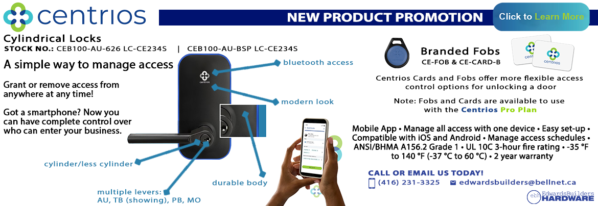Centrios Cylindrical Locks - New Product Promotion